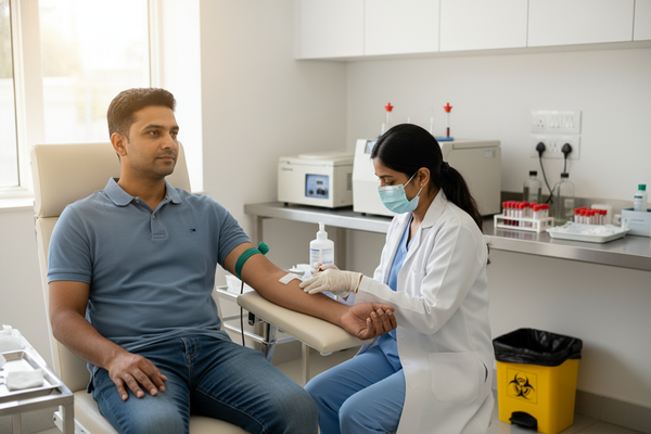 blood test man indian